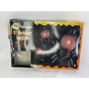 Spider Lights 10 Orange Black Planet Halloween Home Decor Preowned